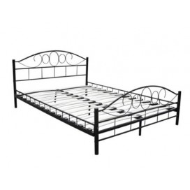 Metal Bed in Black 140 x 200 cm