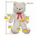 Teddy bear XXL, toy, white 175 cm