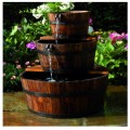 Garden cascade set, 3 wooden barrels, Ubbink
