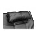 Chaise longue with artificial leather cushion, black