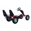 Kart with two-seat, 2-piece pedals, Red
