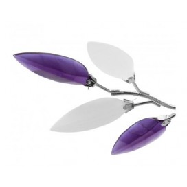 Ceiling lamp with acrylic sheets and white &amp; lilac crystal, 3 E14