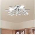 Ceiling lamp with acrylic sheets and transparent & white crystal