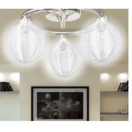 Ceiling Lamp with Round Tone Glass for 3 G9 Bulbs