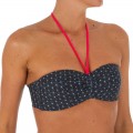 TRIBORD LAETI WOMEN&#039;S BANDEAU SWIMSUIT TOP WITH FIXED PADDED CUPS - MOSAICA