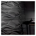 Decorated ceramic wallcovering 25X75CM BENARES RELIEF BLACK SHINE