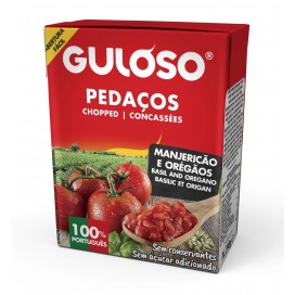 GULOSO DICED TOMATO BASIL OREGANO TETRA 390G / GULOSO 番茄块 罗勒 牛至 利乐包装 390G