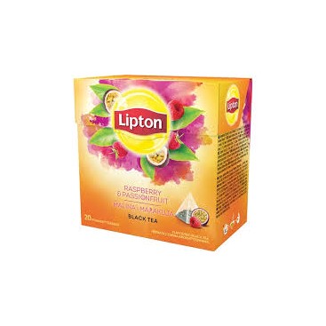 LIPTON TEA RASPBERRY & PASSION FRUIT BLACK TEA PACK 12X20PYR