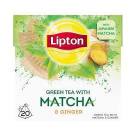 LIPTON GREEN MATCHA &amp; GINGER TEA PACK 12X20PYR