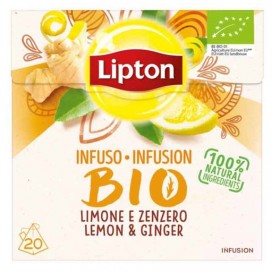 LIPTON BIO LEMON & GINGER TEA PACK 12X20PYR