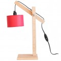 Natural Wood Swing Arm Desk Lamp