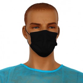 Black Protective Disposable Face Masks - Pack of 10