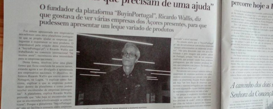 Article in "Correio dos Açores" about BuyinPortugal.pt