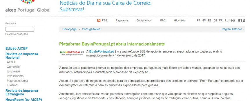 News in Portugal about "......... OPEN INTERNATIONALLY"